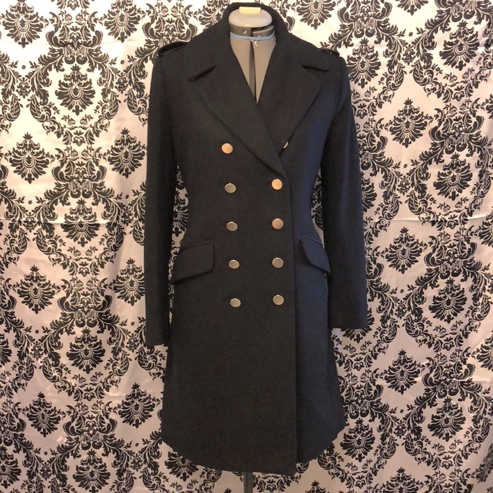 H&M  military insp double breasted jacket coat 10M/Fit small or medium